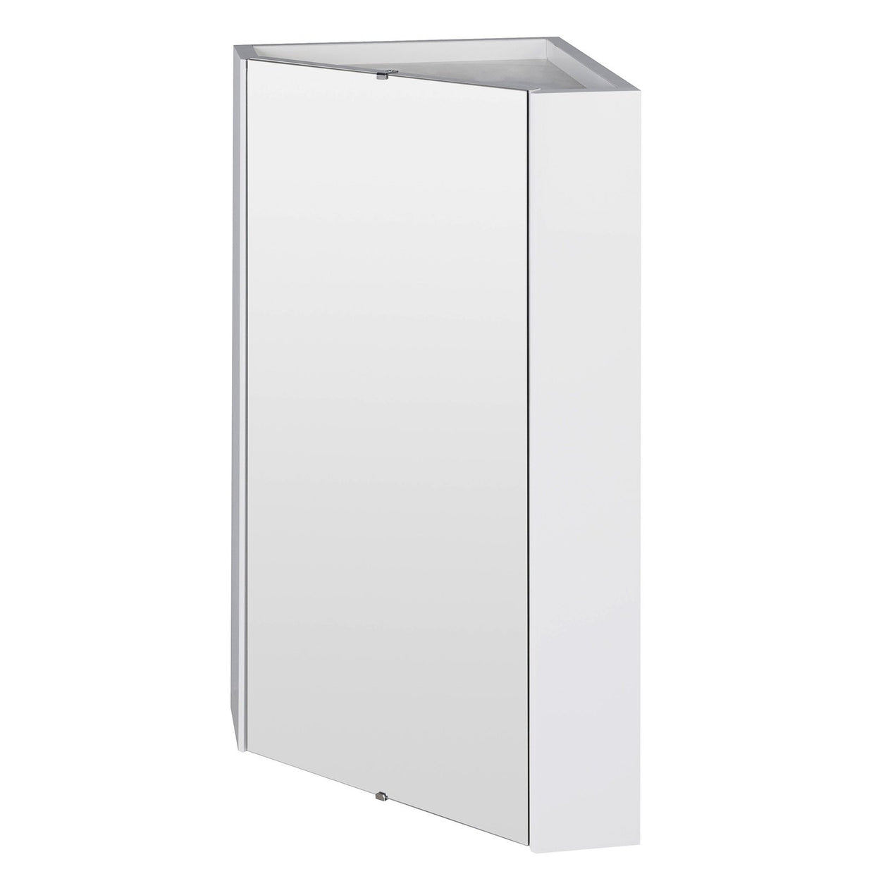 Nuie Mayford Cloakroom 459 x 295mm Corner Mirror Cabinet With 1 Door - White Gloss