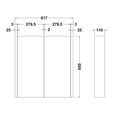 Marina 600mm Mirror Cabinet - Gloss White