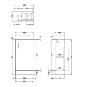 Jenson 400 x 222mm Floor Standing Cloakroom Vanity Unit & Ceramic Basin - Gloss White