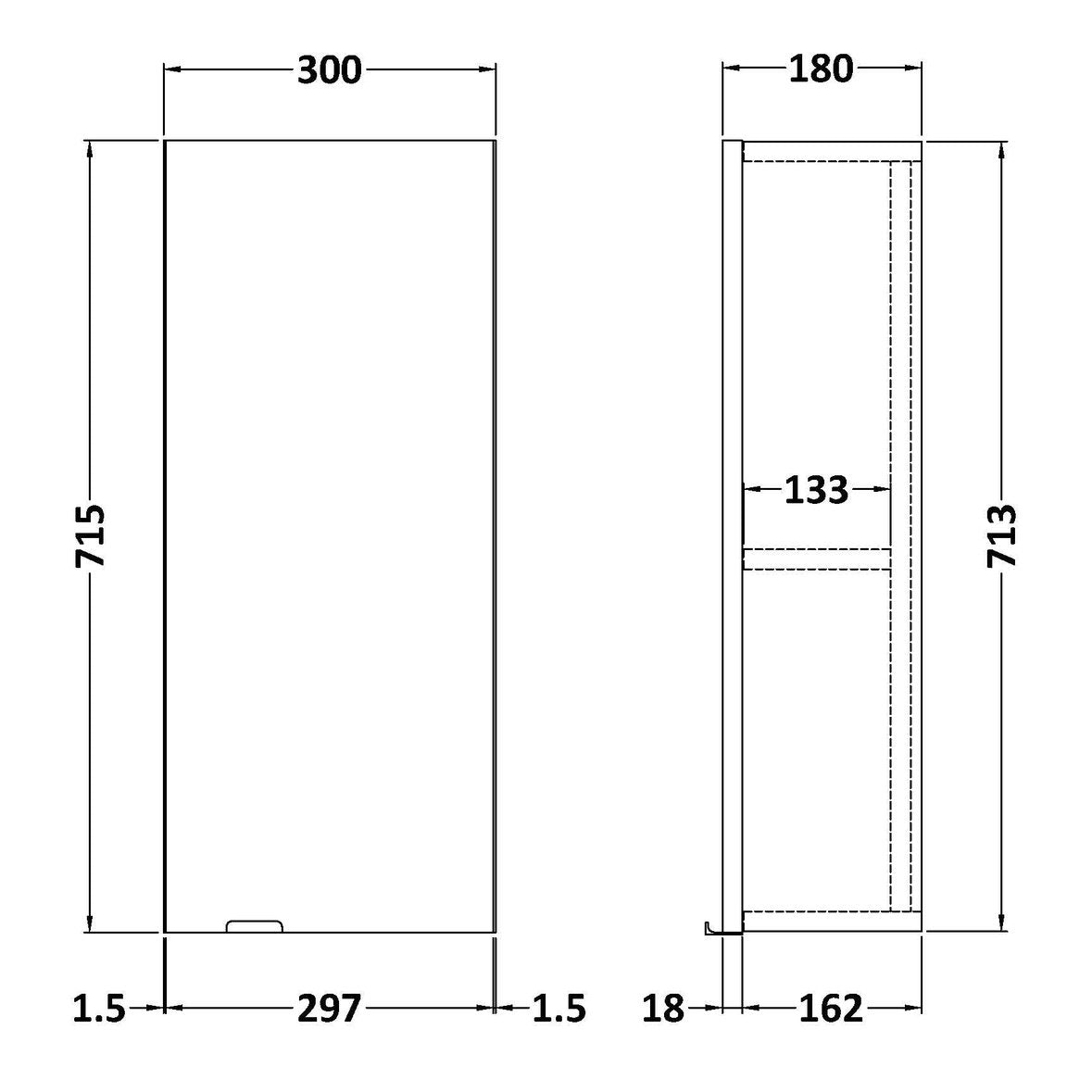 Hudson Reed Fusion 300mm Wall Unit