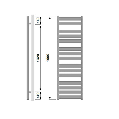 Moby Chrome Dual Fuel Heated Towel Radiator