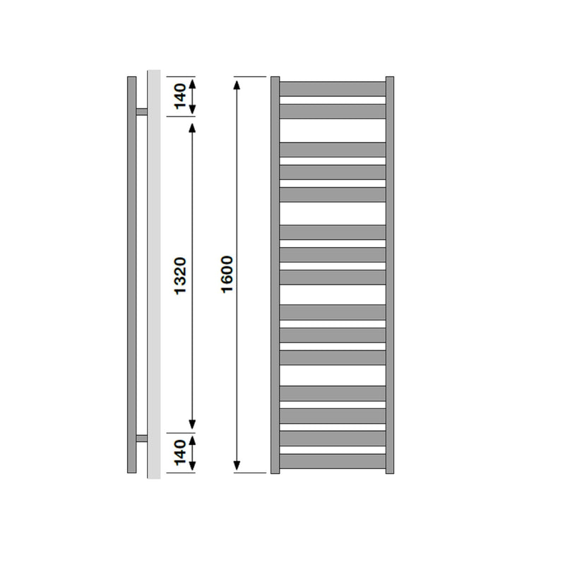 Moby Chrome Dual Fuel Heated Towel Radiator