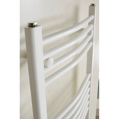 Layla Curved White Dual Fuel Heated Towel Radiator