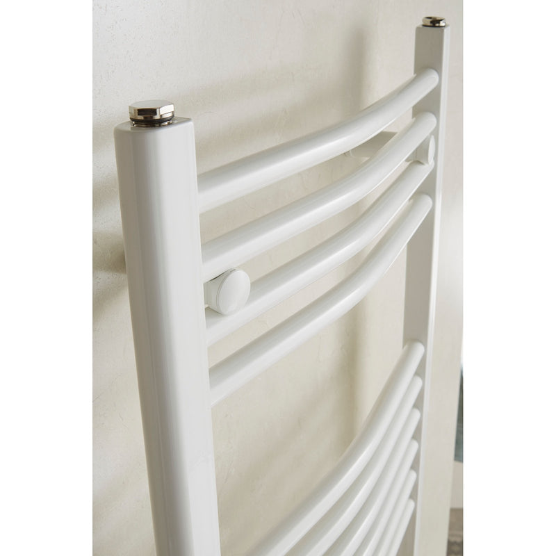 Layla Curved White Dual Fuel Heated Towel Radiator