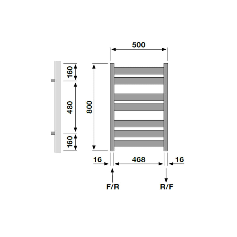 Moby White Heated Towel Radiator
