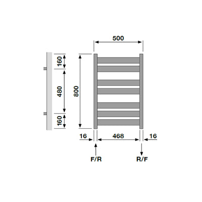 Moby Chrome Dual Fuel Heated Towel Radiator