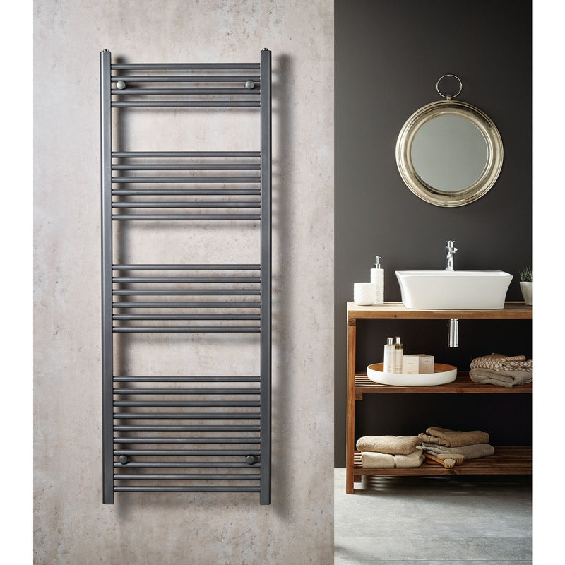 Como Anthracite Dual Fuel Heated Towel Radiator