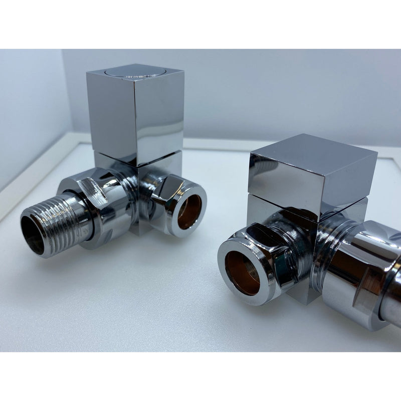 Square Chrome Corner Manual Radiator Valve Pack