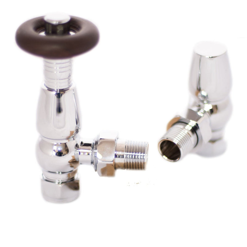 Chrome Angled Classic Thermostatic Radiator Valve Pack