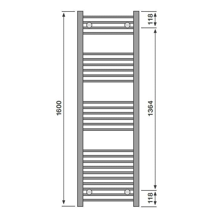 Como Anthracite Dual Fuel Heated Towel Radiator