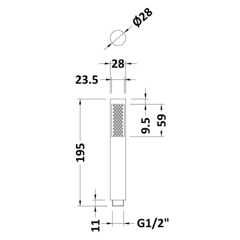 Lana Round Stainless Steel Shower Handset