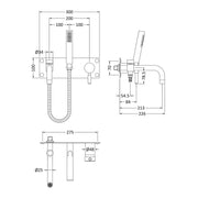 Hudson Reed Tec Lever Wall Mounted Bath Shower Mixer - Chrome