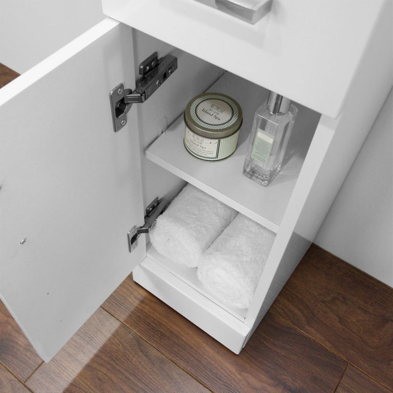 Layla 250mm Cupboard Unit, 300mm Deep - Gloss White