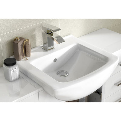 Howden 650mm Floor Standing Vanity Unit & Square Basin - Gloss White