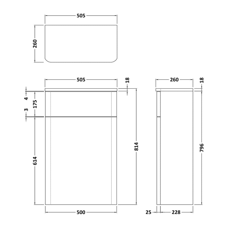 Nuie Core 505 x 260mm WC Unit (Without Cistern)