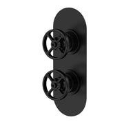 Hudson Reed Revolution 1 Outlet Twin Handle Concealed Thermostatic Shower Valve - Matt Black