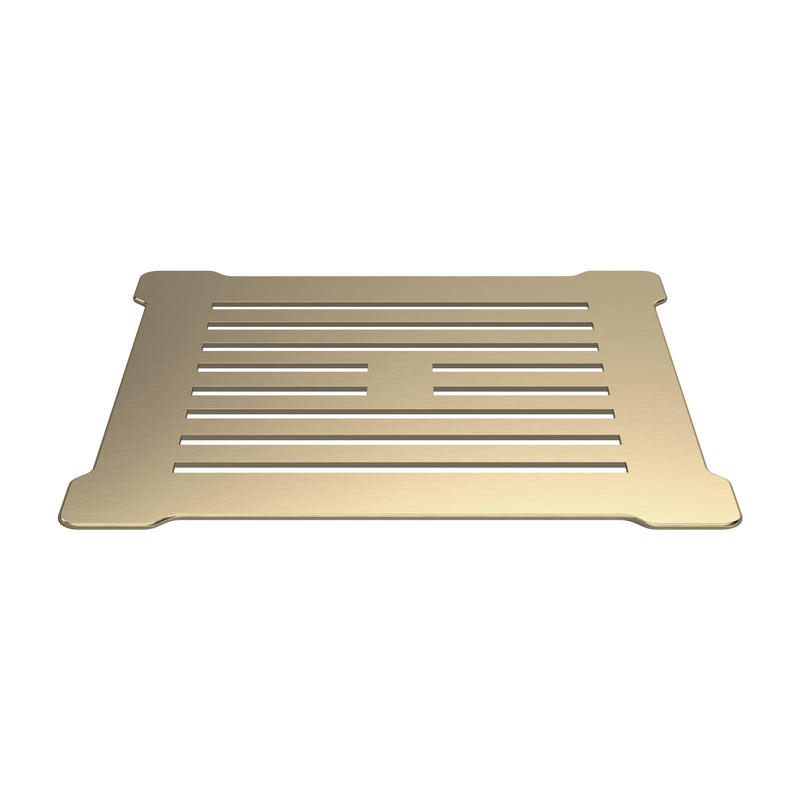Nuie Slimline Square Shower Tray Waste - Brushed Brass & Black