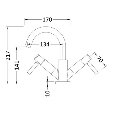 Hudson Reed Tec Lever Mono Basin Mixer With Waste - Brushed Brass