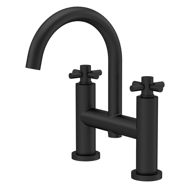 Hudson Reed Tec Cross Bath Filler - Matt Black