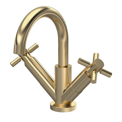 Hudson Reed Tec Cross Mono Basin Mixer With Waste - Brushed Brass