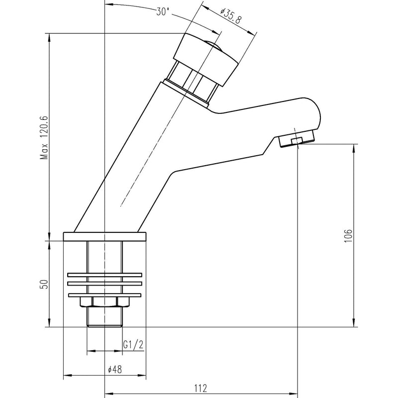 Commercial Non-Concussive Basin Pillar Taps