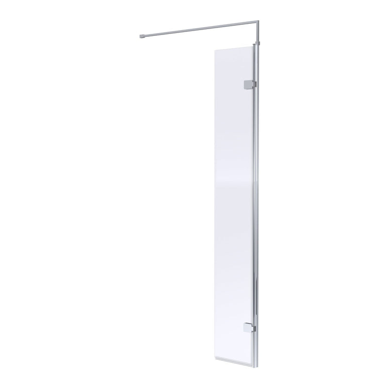 Nuie 8mm 300mm Hinged Return For Wetroom Screen (1850mm High) - Chrome