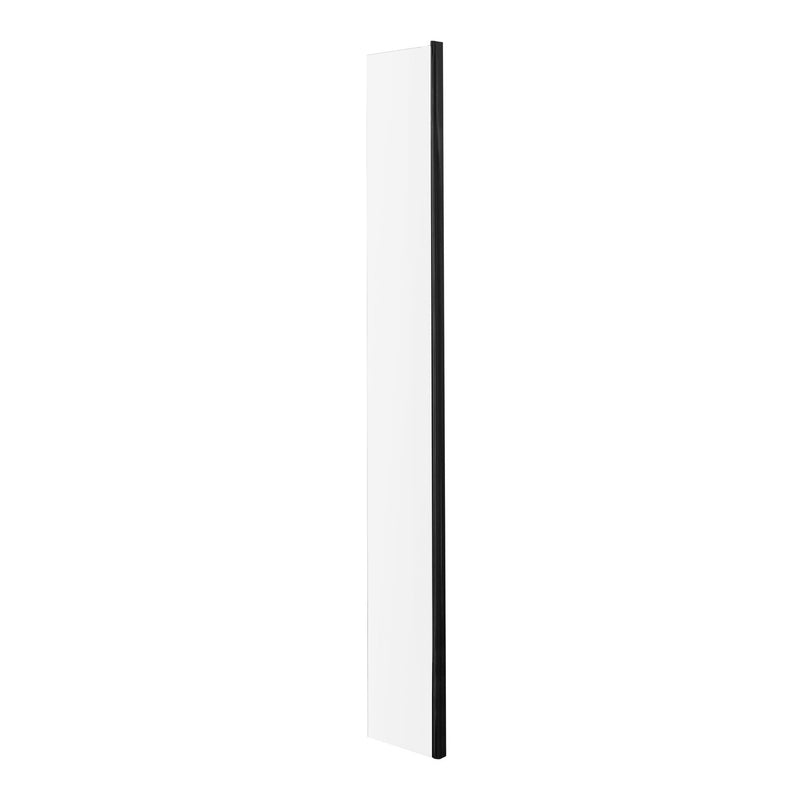 Nuie Wetroom Screen 215mm Fixed Return For Wetroom Screen (1850mm High) - Satin Black