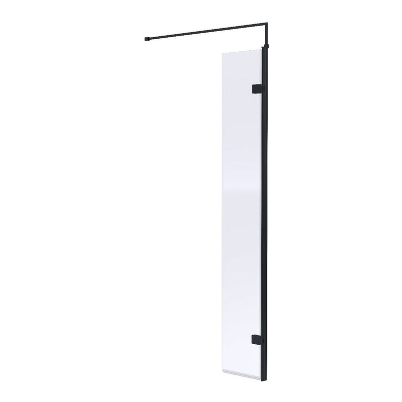 Nuie Wetroom Screen 300mm Hinged Return For Wetroom Screen (1850mm High) - Satin Black