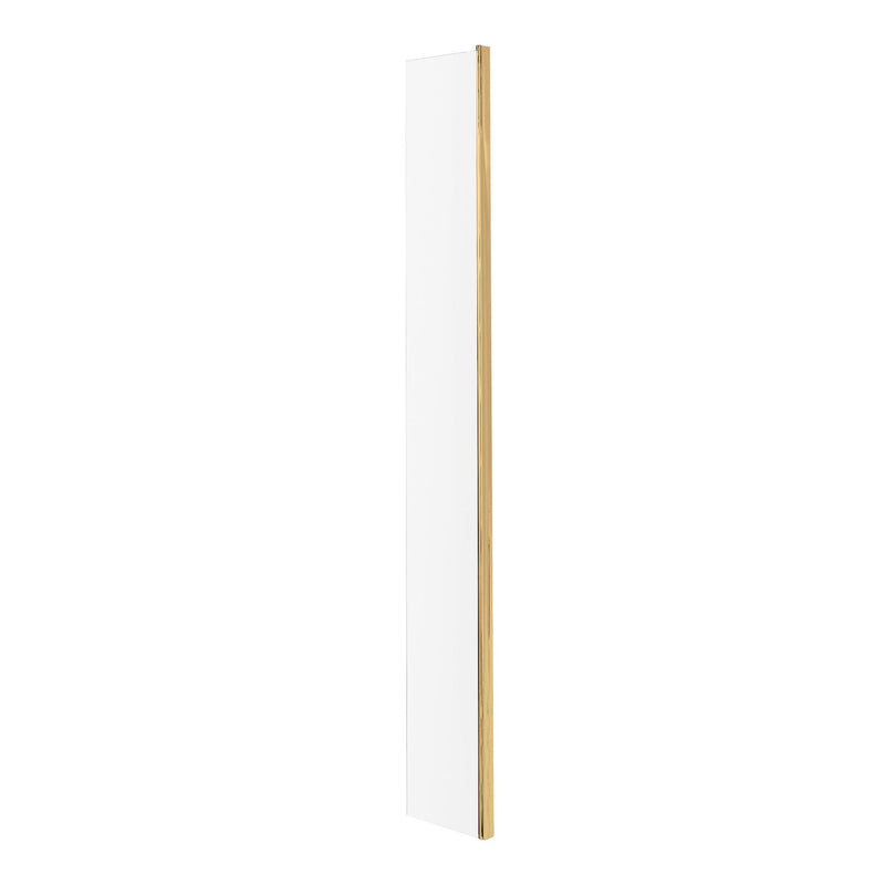 Nuie Wetroom Screen 215mm Fixed Return For Wetroom Screen (1850mm High) - Brushed Brass