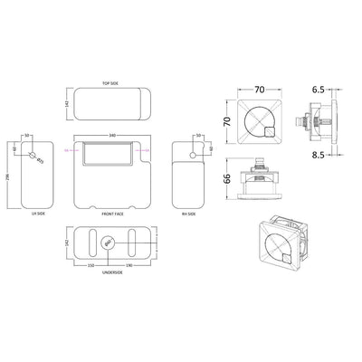 Universal Access Dual Flush Concealed Cistern With Square Flush Plate - Brushed Brass